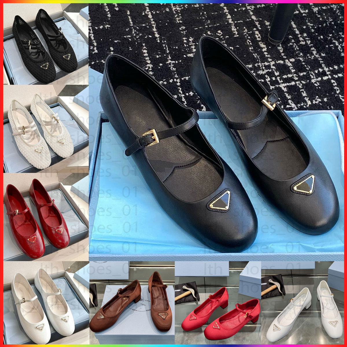 The designer's new lambskin Mary Jane wear vintage ballet shoes on top of flat French round toe one-line button pumps