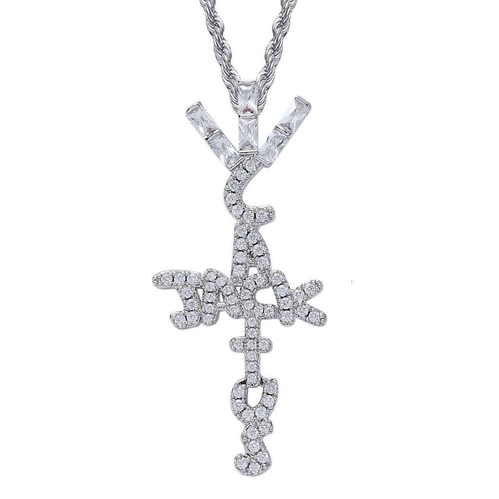 Bestseller in Europe and America: Travis Scott brand Cactus Jack cross pendant letter hip-hop accessory