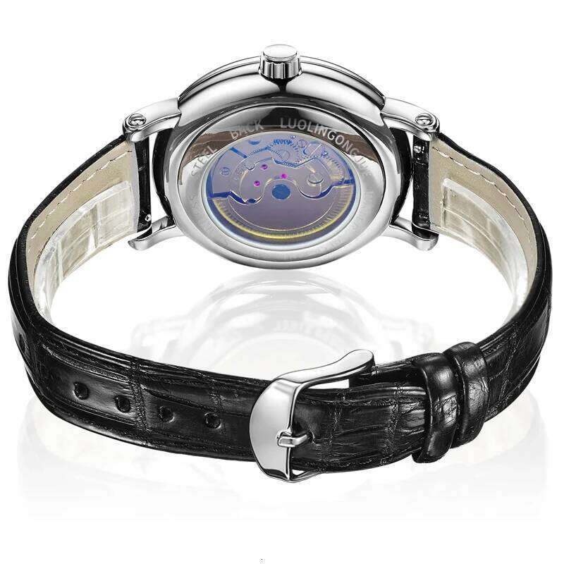 Luxury Skeleton Design Automatic Mechanical Men's High-End Business Stylish Multifunctional Watch Fashionable Young Men Student Korean Style Gift