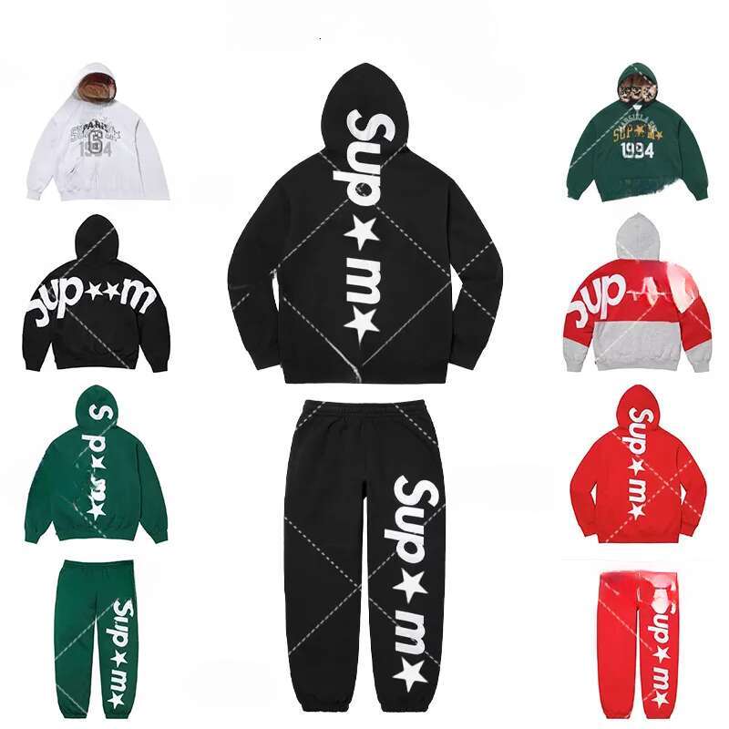 Top Men's supremely hoodie designer hoodie American street fashion brand letter embroidery hoodie mens pure cotton plus size sweat absorbing y2k hip hop hoodie