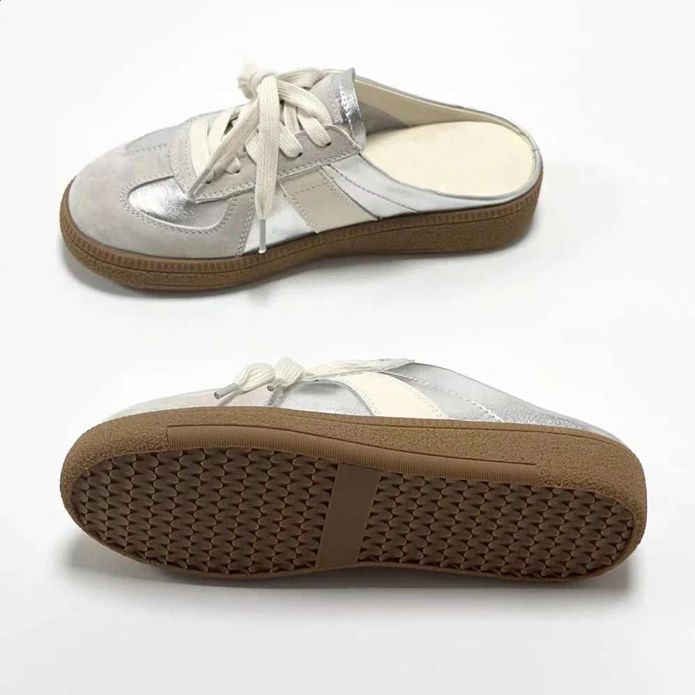 Women Mules Shoes Sports Round Toe Flat Female Footwear Casual Sneakers Clogs Platform Summer Slip On Creeper Baotou slippers 260317
