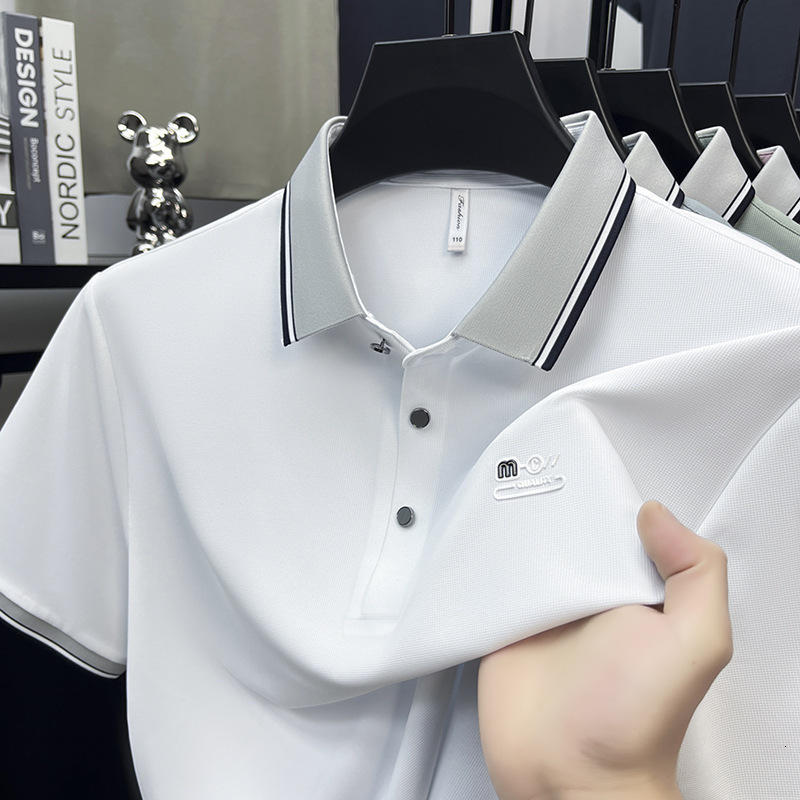 2026 New Men's Polo Cool Solid Designer Hoodie Color Skin-friendly Soft T-shirt Short-sleeve Designer T-shirt Polo Shirt For Young And Middle-aged Men Versatile