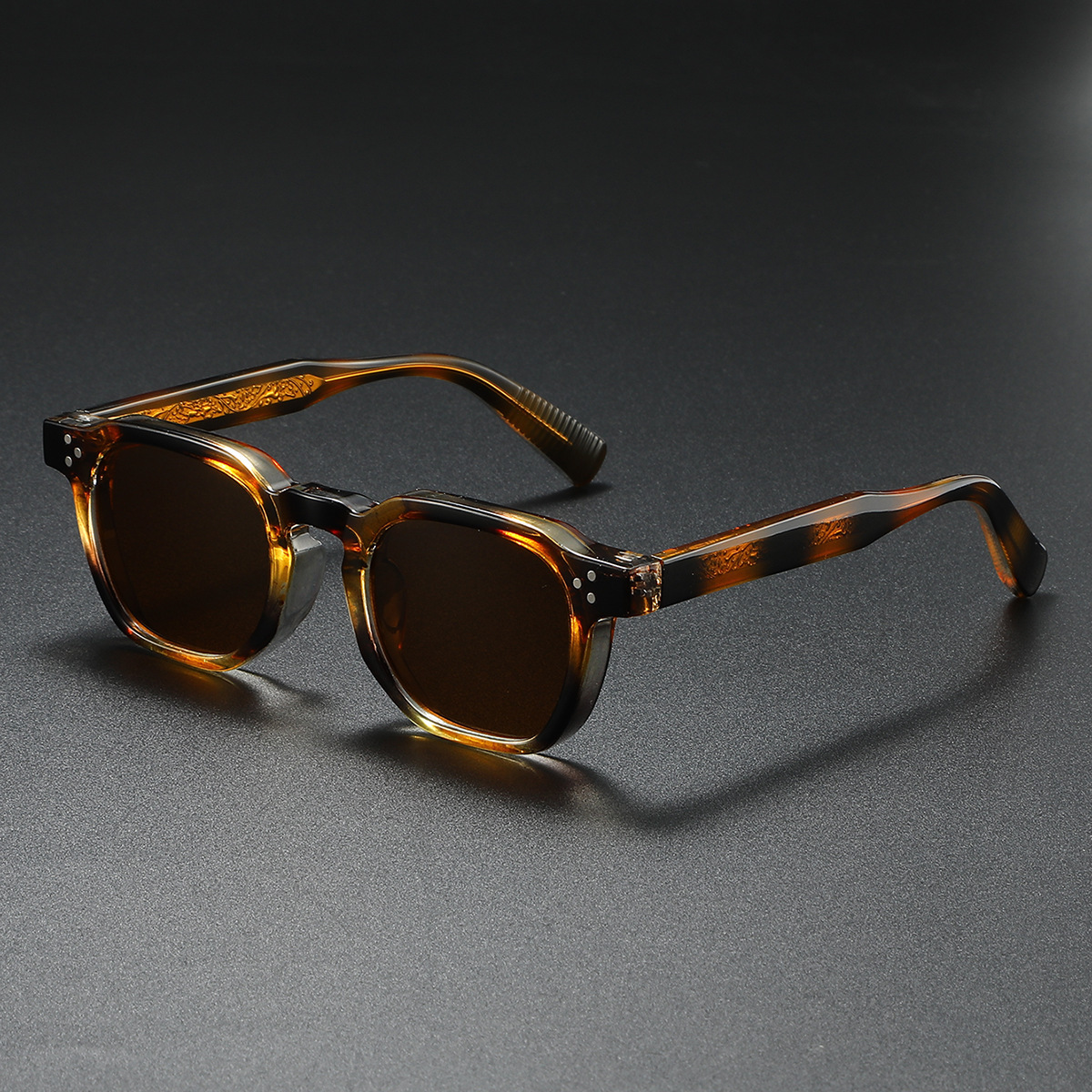Designer Luxury Brand 2026 New Cross-border Square Frame Polarized Sunglasses Fashion Men's And Women's Rivet Sunglasses Outdoor Sports Sung - view 3