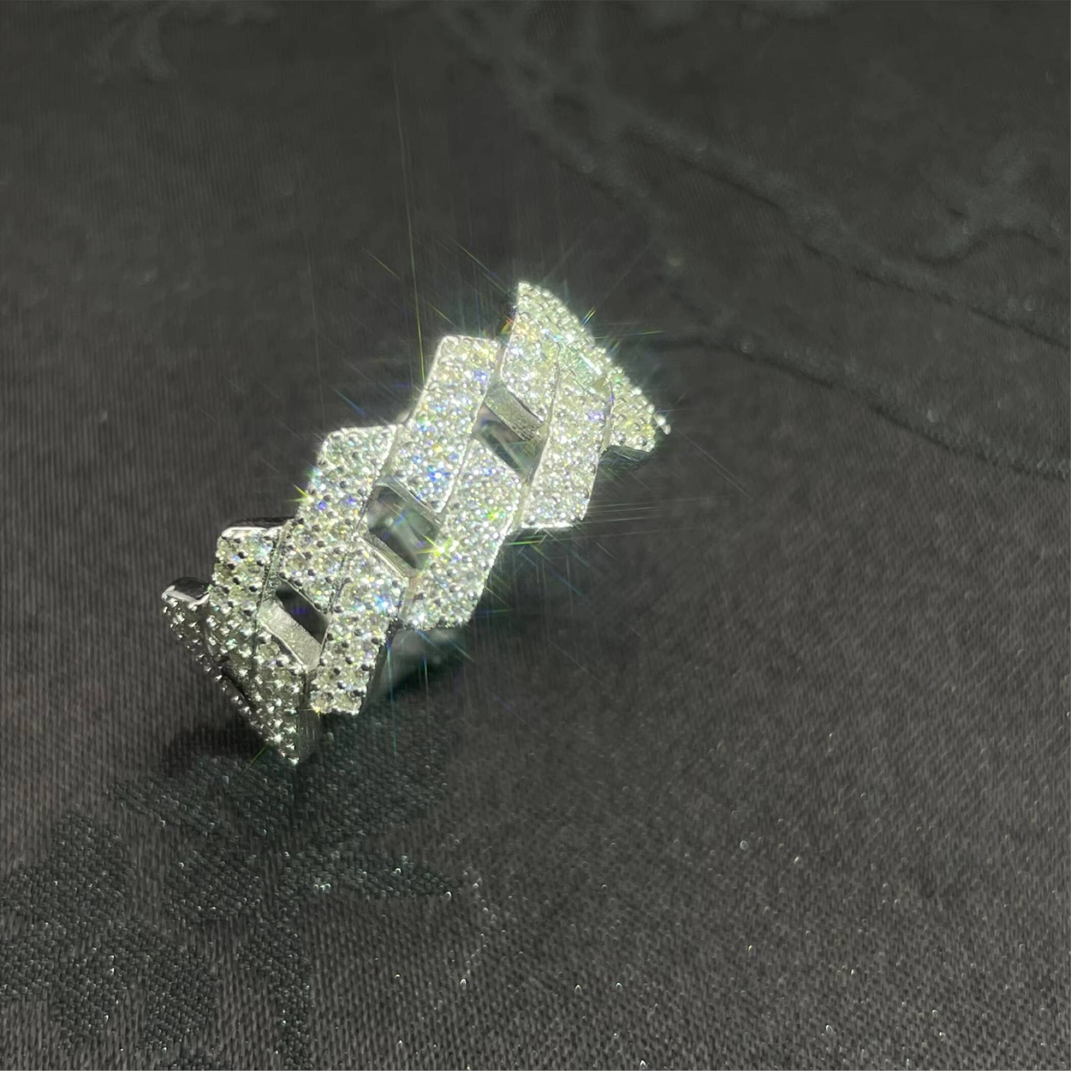 Cold-blooded Jewelry Pyroxene Hip-hop Ring 925 Sterling Silver Mens Moissanite Ring Diamond Tested Mens Cuban Ring