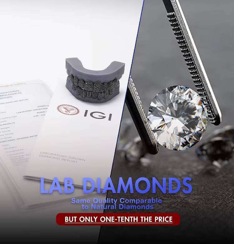 Honeycomb VVS Lab Diamond Hip Hop Iced Out Black Moissanite 10K 14K 18K Gold Grillz For Missing Teeth Grill