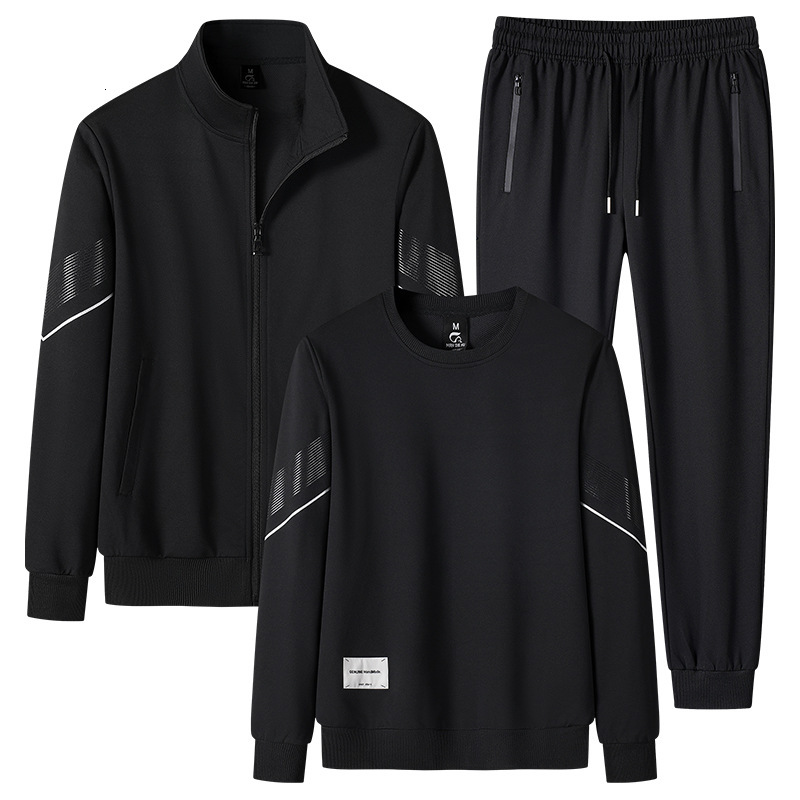 Men's Sports Casual Suit Spring Autumn Youth Designer Designer Hoodie T-shirt Long Sleeve Stand Polo Collar Cardigan Jacket Crew Neck Sweatshirt Set Trendy