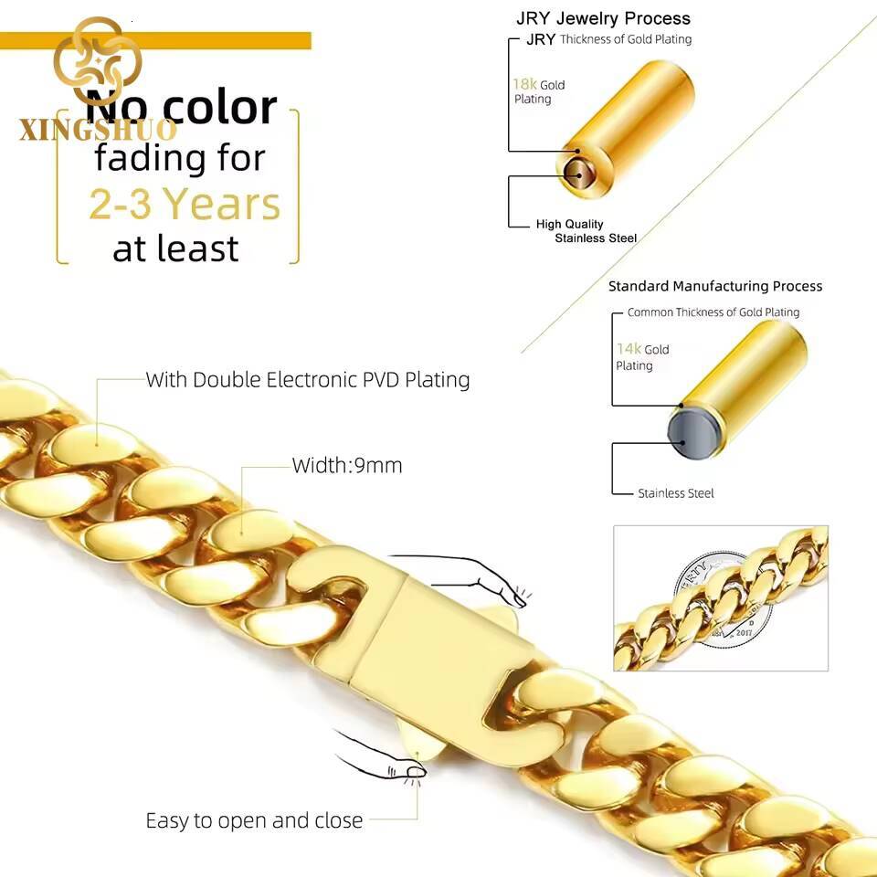 Xs Wholesale Men Hop Jewelry 20mm 3 Rows Gold Chunky Necklace Iced Out Cz Prong Cuban Link Chain Necklace Cuban Chain