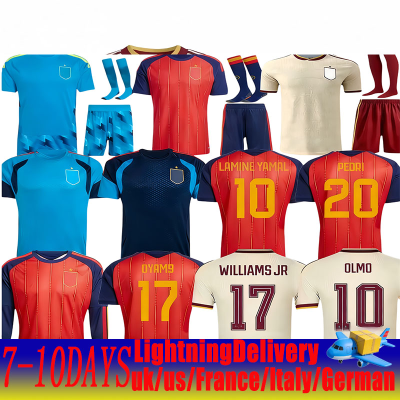 SPAIN Soccer Jerseys 2026 World Cup PEDRI GAVI LAMINE YAMAL MORATA Carvajal OLMO FERRAN RODRIGO Jersey SPANISH Men Kid Kit Football Shirt Fan Player