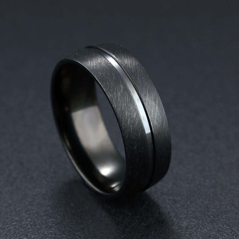 Jewelry Fashion Simple Black 925 Sterling Silver 18K Gold for Men Unique Hip Hop Trendy Versatile Ring Wholesale