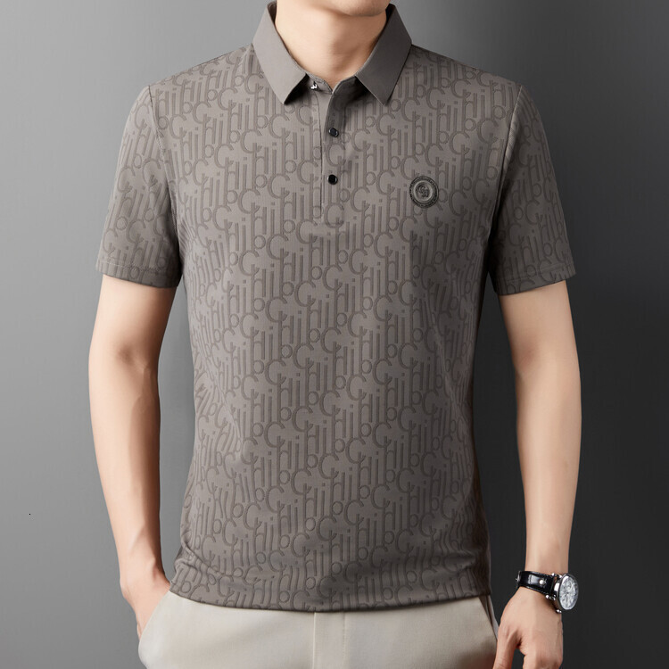 Polo Manufacturer Ice Silk Designer Hoodie Cool Short-sleeve T-shirt Men's Summer Casual Designer T-shirt Jacquard Thin Stretch Polo Shirt Men