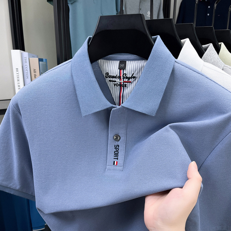 100% Cotton Men's T-shirt Summer New High-end Embroidered Polo Turn-down Collar Designer T-shirt Fashion Thin Designer Hoodie Short Sleeve Men 