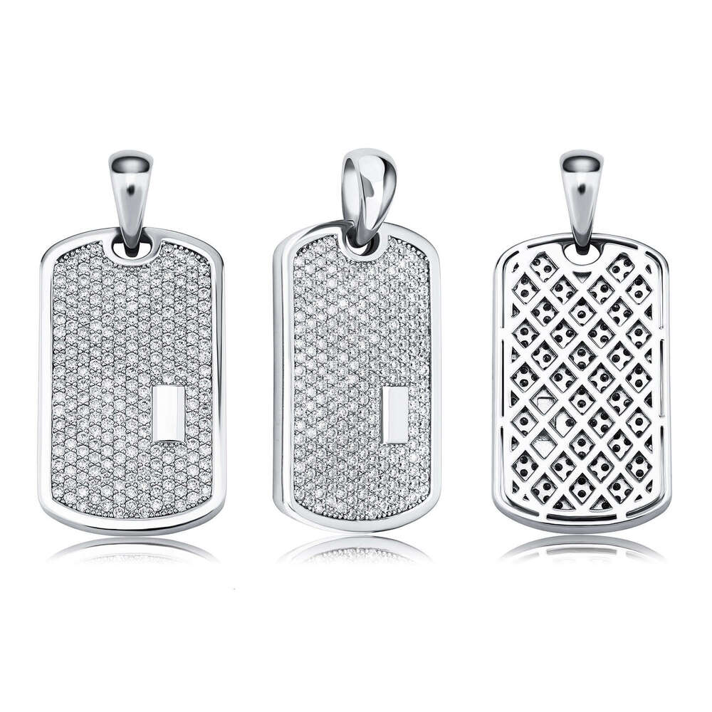 Jewelry Hot-Selling Hip Hop Jewelry Full Diamond Pendant DIY Engraving Dog Tag Necklace Gold Australian Manufacturer Wholesale