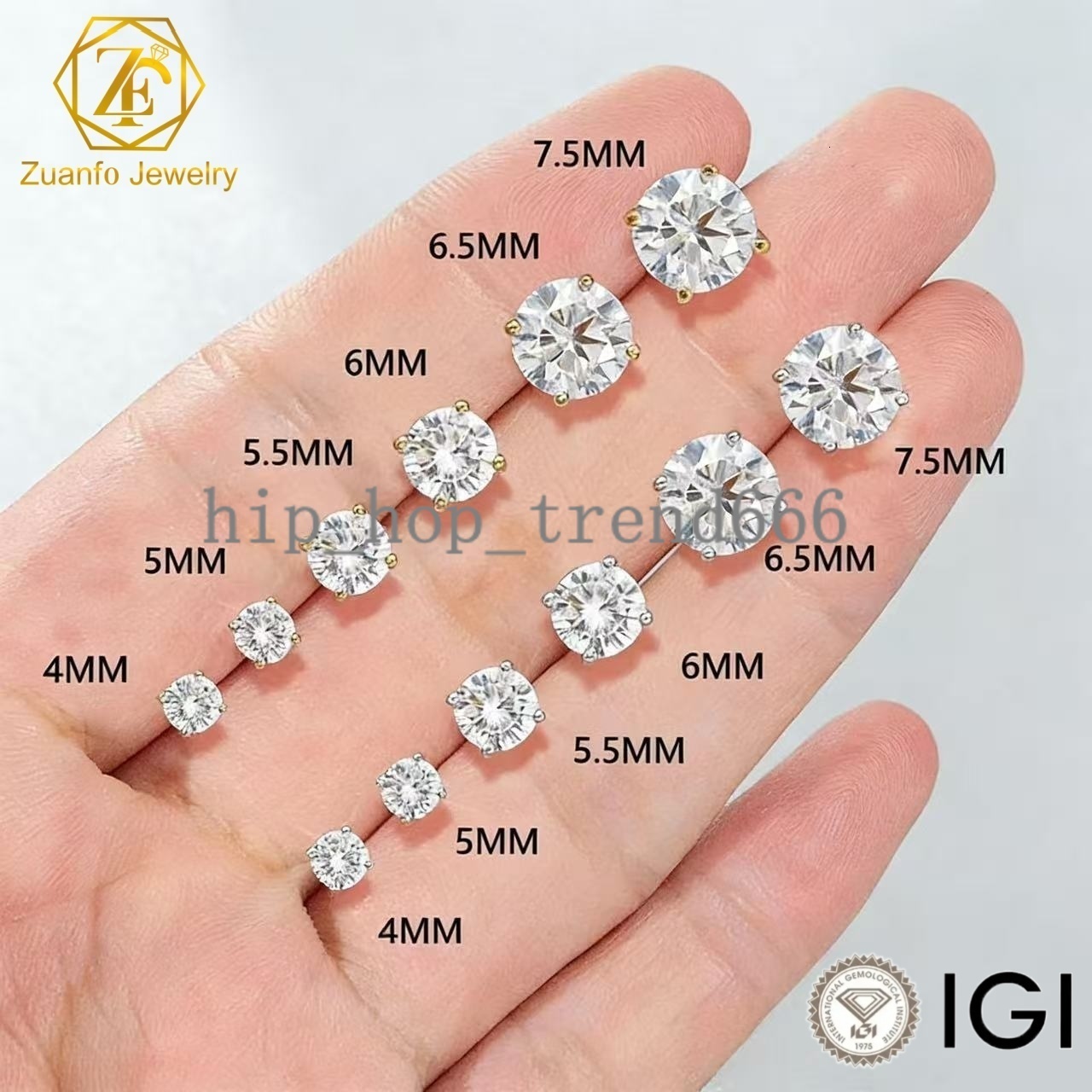 IGI 05ct 1ct 2ct D Color VVS Pear Oval Round Brilliant Cut Lab Grown Diamonds White Gold Push Screw Back Earrings Stud for Wear