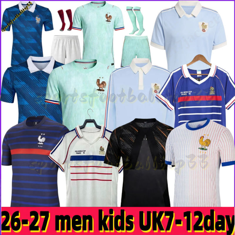 france jersey2026 world cup maillot quipe de French Soccer Jerseys 26 27 MBAPPE DEMBELE EKITIKE Olise men Kids retro Football tops Shirt maillot de foot france retro
