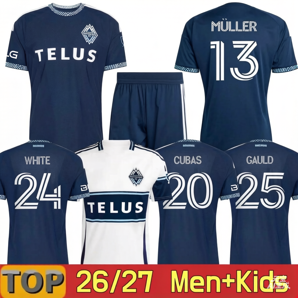 25 26 27 Vancouver Whitecaps FC MULLER Soccer Jersey 2025 2026 Home Away Football Shirt S. ADEKUGBE CUBAS AHMED WHITE GAULD 2027 Training maillot de foot Men kids kit