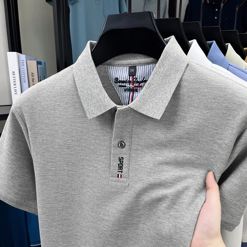 100% Cotton Men's T-shirt Summer New High-end Embroidered Polo Turn-down Collar Designer T-shirt Fashion Thin Designer Hoodie Short Sleeve Men 