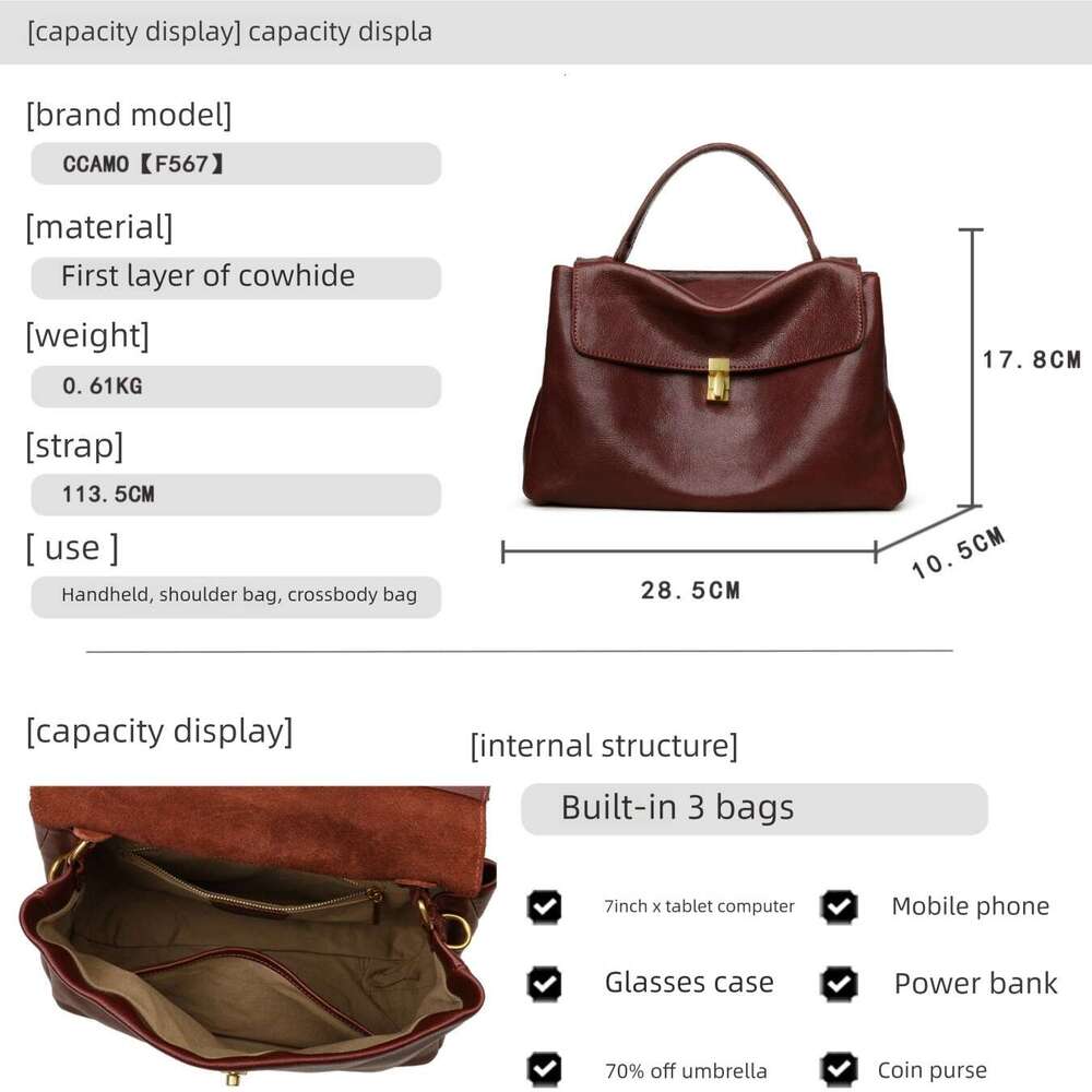Luxury Shoulder Bags Totes Hobo Women Handbags Simple Versatile Genuine Leather Stylish Unique Design SENYY