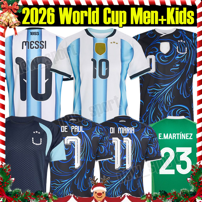 4XL 2026 Argentinas Soccer Jerseys World Cup MeSsIs DI MARIA MARTINEZ FERNANDEZ MARADONA DE PAUL ALMADA J.ALVAREZ ROMERO 26/27 men kids Kits sock sets football shirts