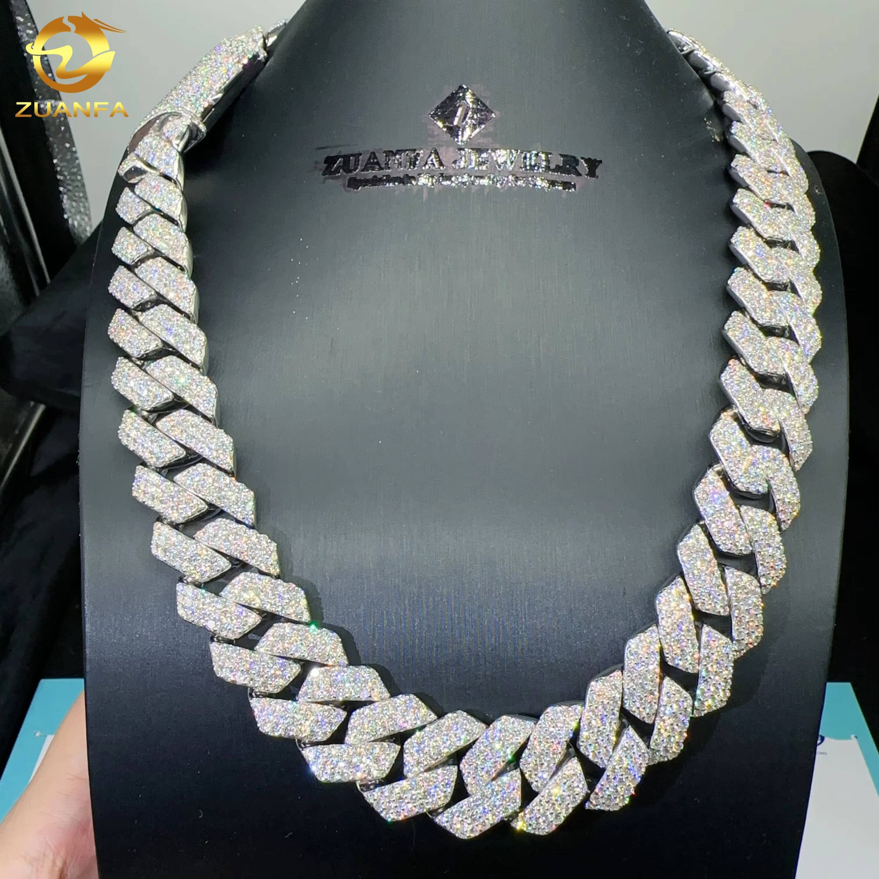 20MM Width Real Lab Diamond HPHT Iced Out Diamond Hip Hop Cuban Link Chain Cuban Chain Men - view 6