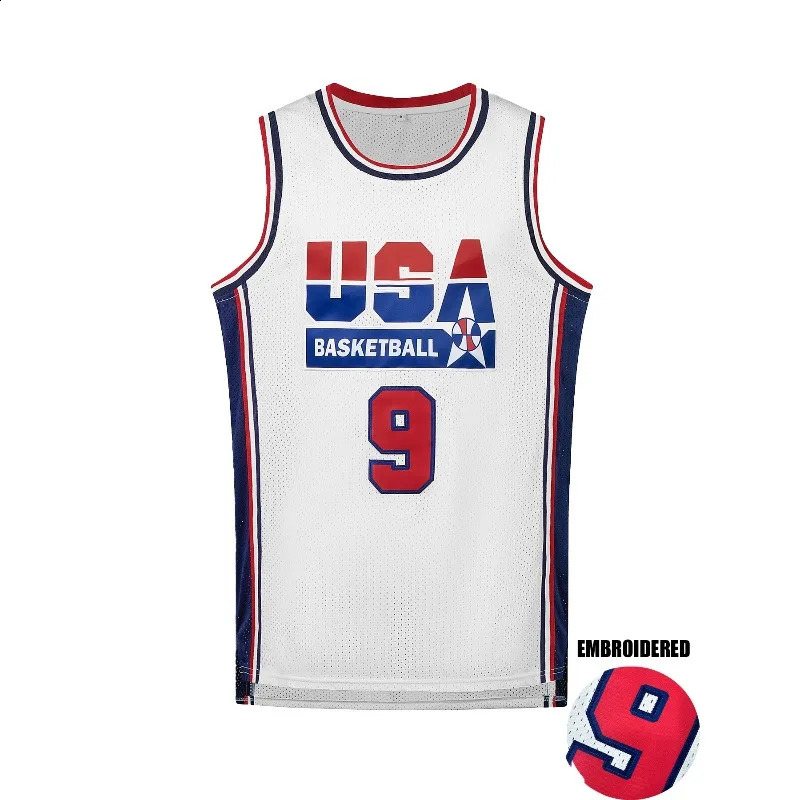 Mens Embroidered 9 Basketball Jersey Breathable Sportswear Sleeveless Training Uniform Team Vest n Tops 260312