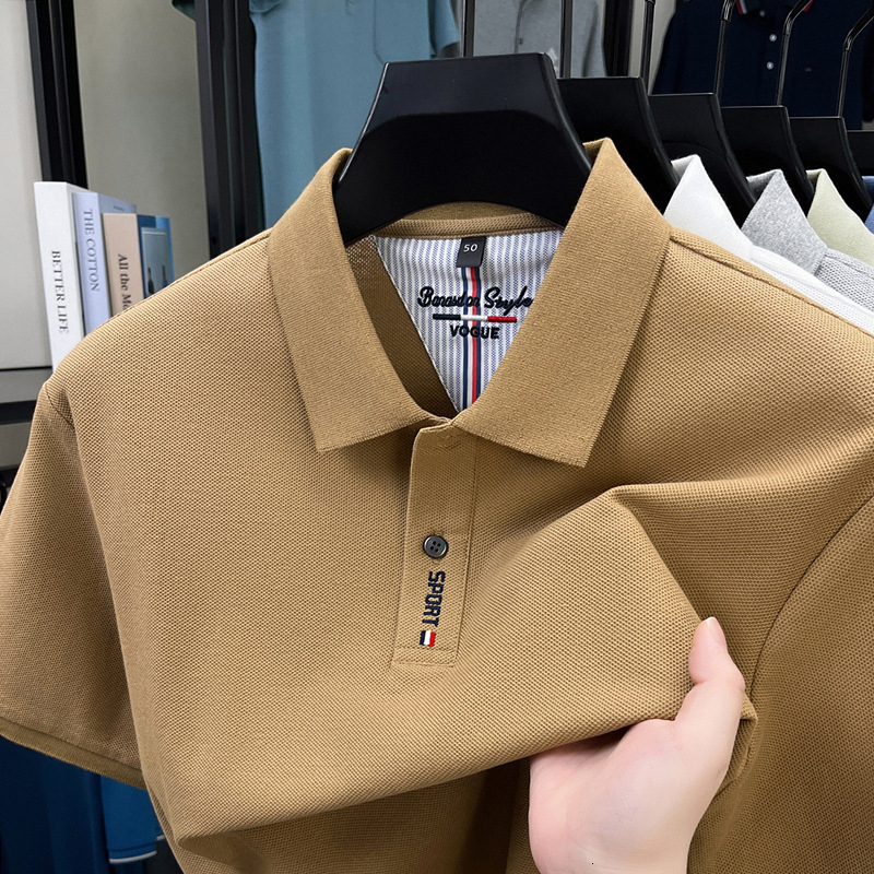 100% Cotton Men's T-shirt Summer New High-end Embroidered Polo Turn-down Collar Designer T-shirt Fashion Thin Designer Hoodie Short Sleeve Men 