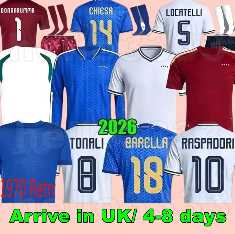 Italy soccer jersey 2026 World Cup football shirt Kit 26 27 Italia 1970s TONALI BARELLA DIMARCO BASTONI KEAN GATTI DI LORENZO men kids uniforms maglie da calcio