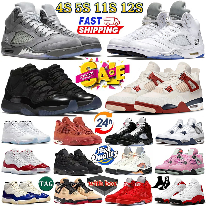 With box Designer shoes 4s 5s 11s 14s basketball shoes wolf grey laker University blue Gamma Blue Black Cat Military Sail Thunder White Cement Sneakers sneakers