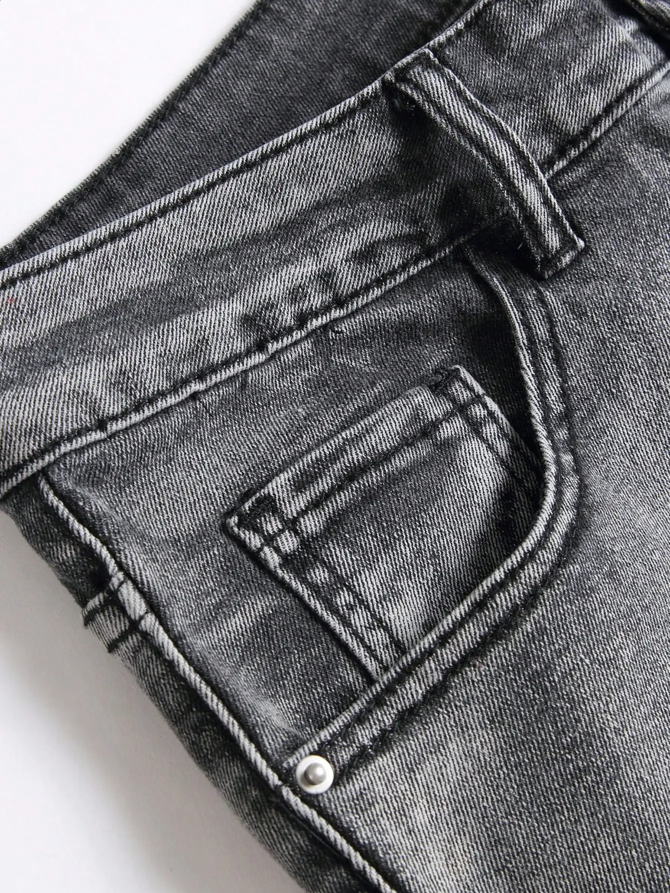 Mens Stretchy Denim Jeans Streetwear Tearing Patchwork Holes Ripped Denim Elastic Waist Casual Pants Slim fit Straight Trousers 260618CJ - view 4