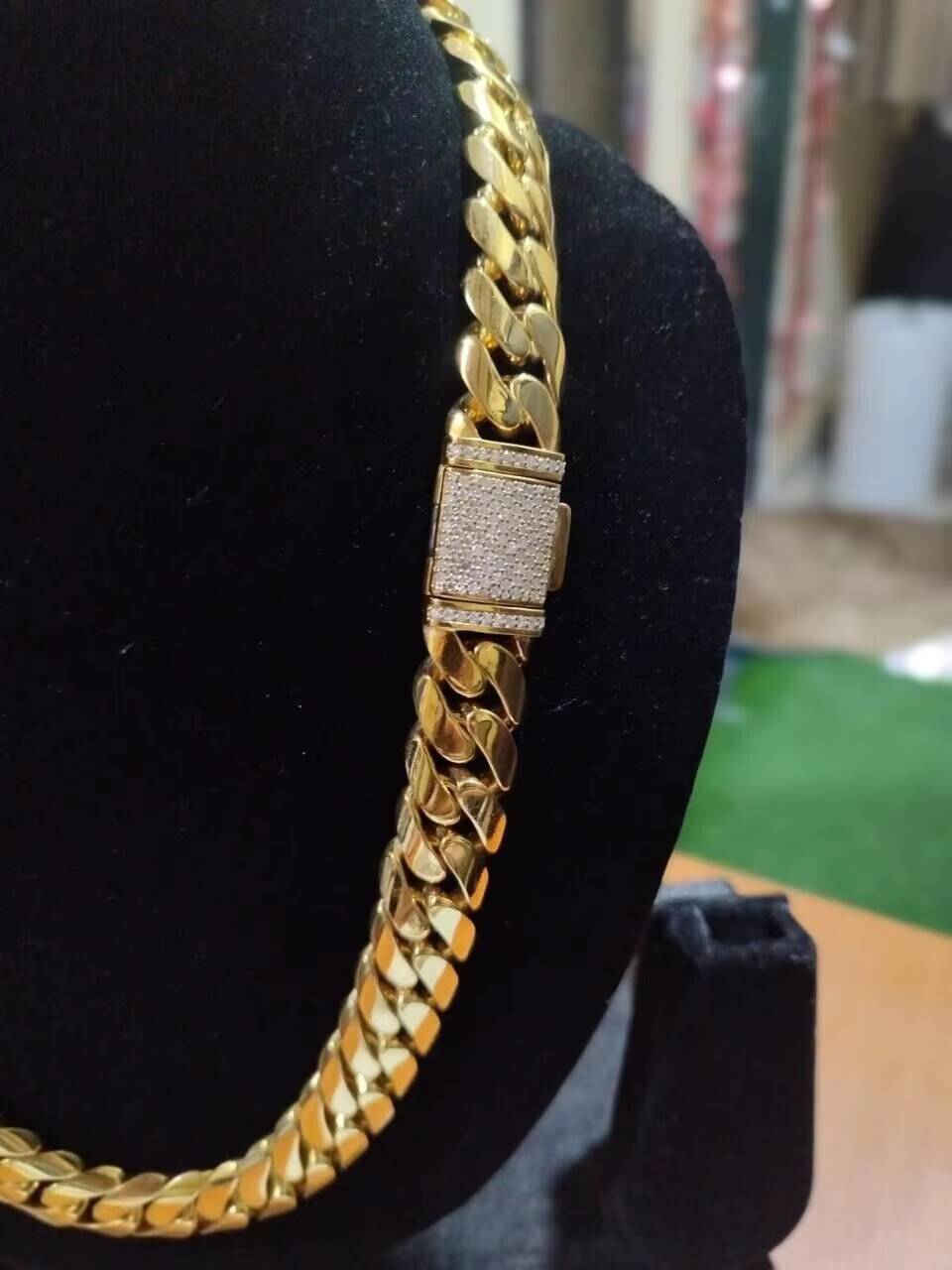 6mm X 24 Inch Miami Cuban Link Chain for Women Real Moissanite Iced Hip Hop Engagement Necklace Sterling Silver Rose Gold Plated