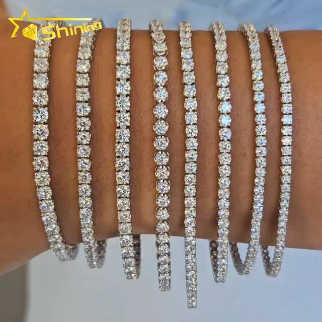 Customized Luxury Design Vintage Bracelets for Women Iced Out10K Soild Gold With Lab Grown Diamond Charm Tennis Bracelet