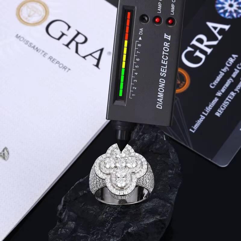 Hip Hop 925 Silver Moissanite Fine Jewelry Iced Bling Cross Ring for Men Women Valentines Day Prayer Gift Rings