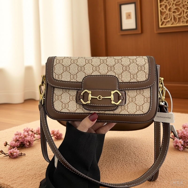 2026 New Light Luxury Niche Saddle Bag Wide Shoulder Strap Versatile Shoulder Crossbody Bag For Women Daily Commute