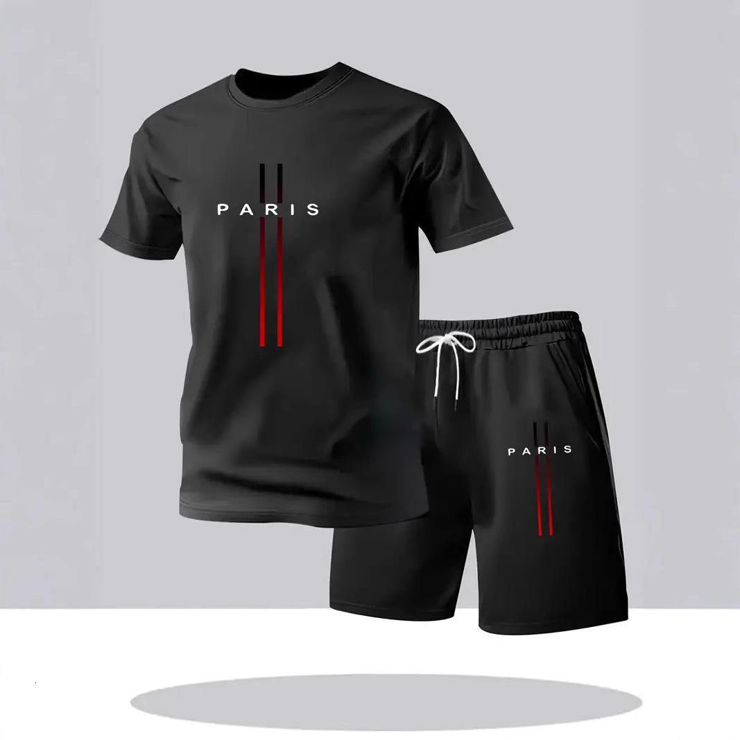 Summer Men's Quick-dry Mesh Thin Sports Short-sleeve Shorts Two-piece Set Designer Designer Hoodie T-shirt Running Fitness Polo And Training Loos