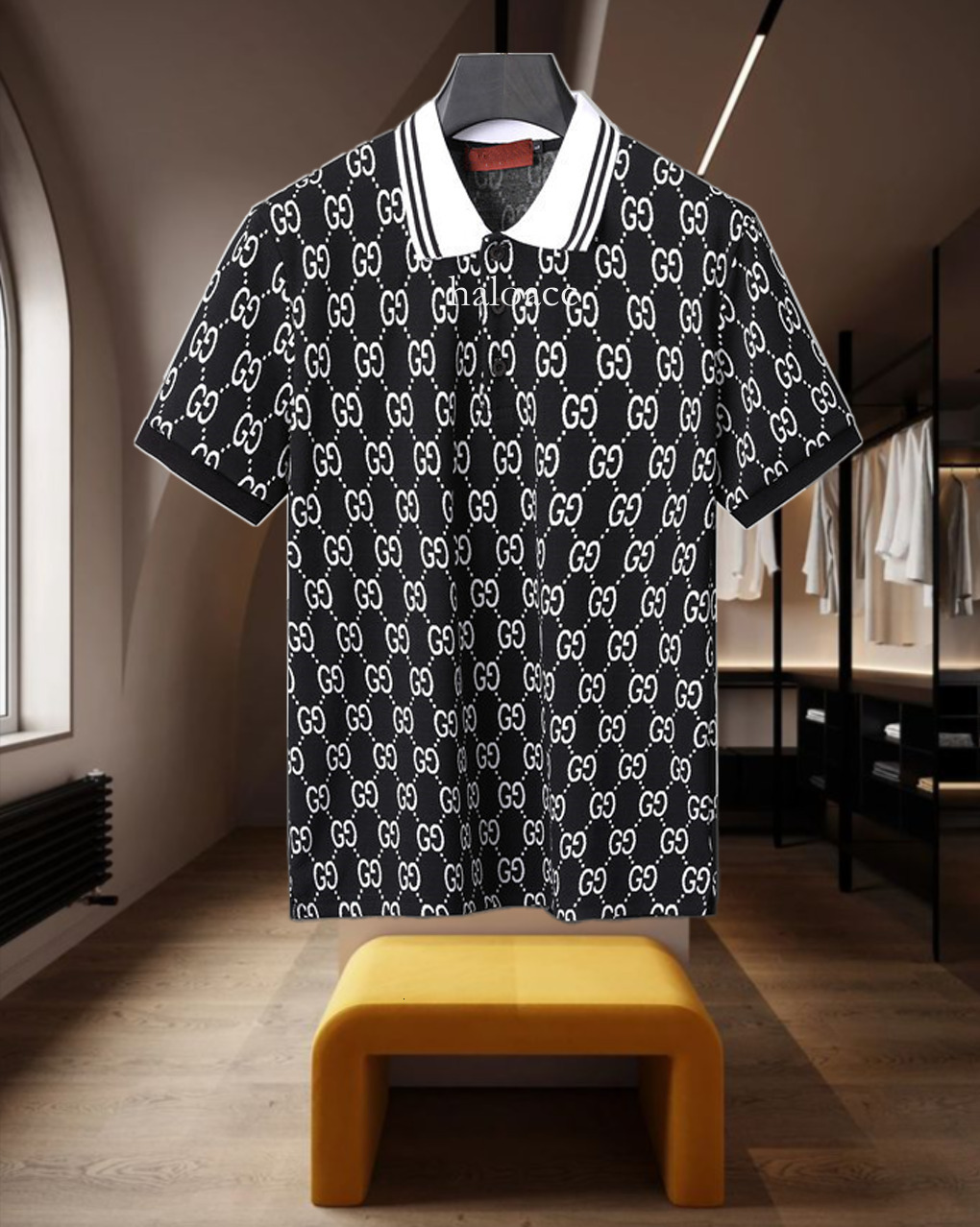 Men's gg Polo Shirts Designer Men's Casual Polo Men's Business Luxury Shirts Premium T-Shirts Stylish Men's Allover Letter G Summer Short a2c