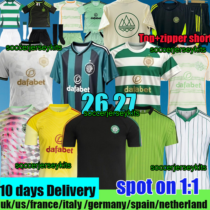 celticfc jersey 25 26 soccer jerseys celts jersey 2026 home green away yellow football shirts men kids sets kit 25 26