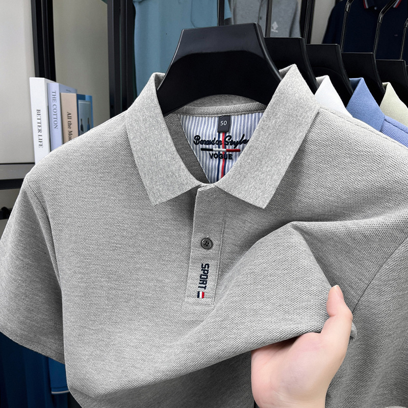 100% Cotton Men's T-shirt Summer New High-end Embroidered Polo Turn-down Collar Designer T-shirt Fashion Thin Designer Hoodie Short Sleeve Men 