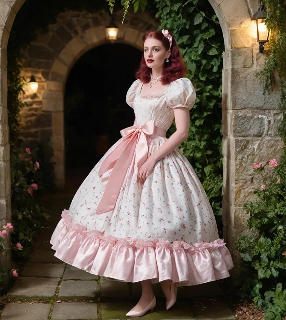 Party Gown Prom Dresses Evening Formal Ball Gown Scoop With Short Sleeves Ankle-Length Printed Pink Satin Plus Size New Custom Zipper Lace Up Lace Bow
