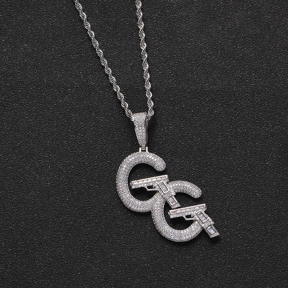 Jewelry Hip Hop accessories double C personalized gun pendant GG necklace street style trend necklace