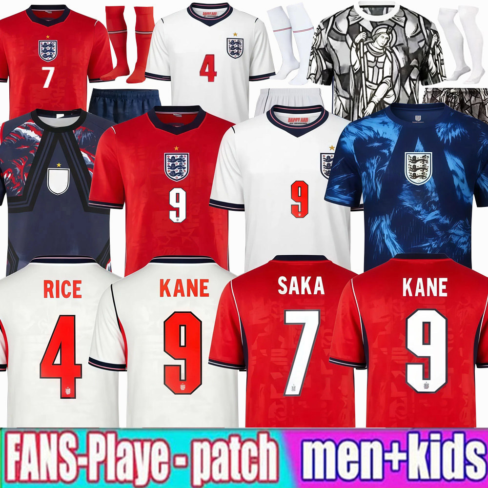 2026 ENGLAND Soccer Jerseys BELLINGHAM KANE SAKA World Cup Football Shirts PALMER FODEN RASHFORD RICE Player Version englands Men WOMEN uniform Home Away Kids Kit
