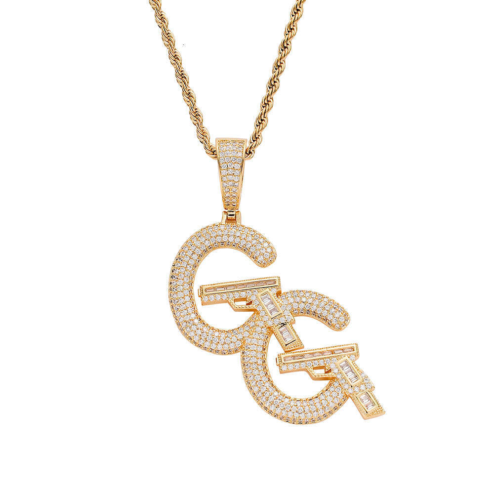 Jewelry Hip Hop accessories double C personalized gun pendant GG necklace street style trend necklace
