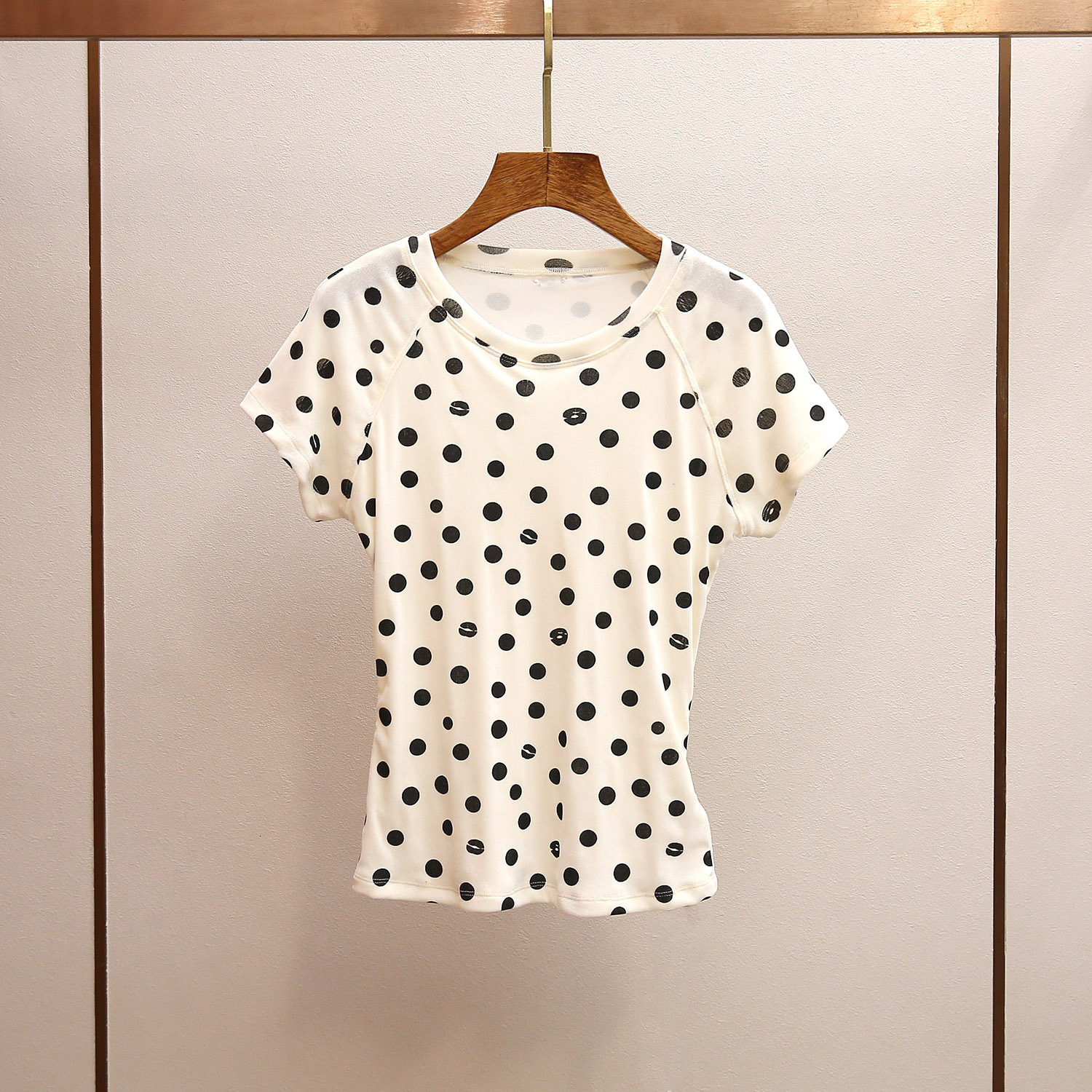 Designer Hoodie Nanyou High-end Women's Clothing Designer T-shirt Spring New Korean Style Hot Girl Style Slim Fit Polka Dot Slimming Short Sleeve Polo T-shirt Women