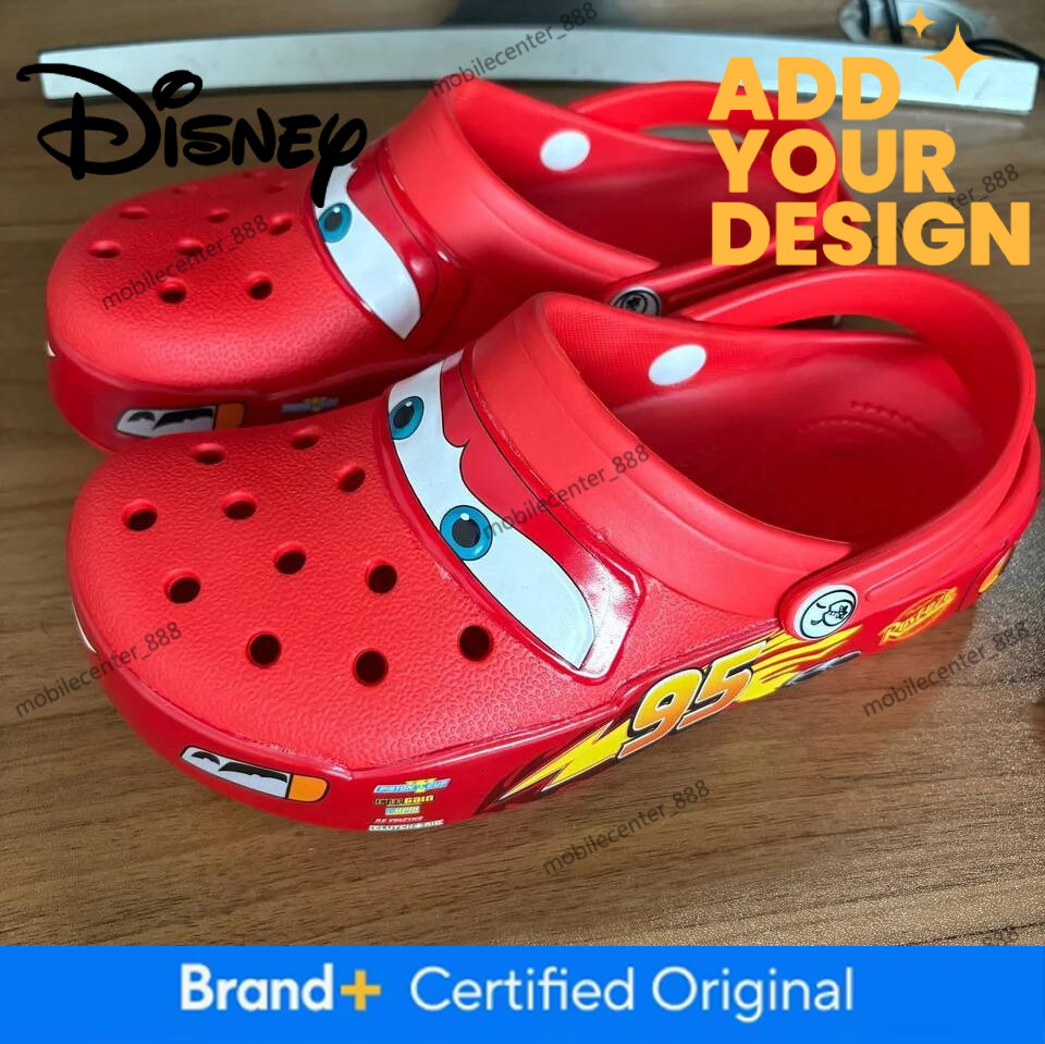 Designer Disney Mcqueens Pixar Cars Cartoon Kawaii Waterproof Breathable Eva Slippers For Adults Solid Outdoor Sandals With Holes Casual Shoes Luxury
