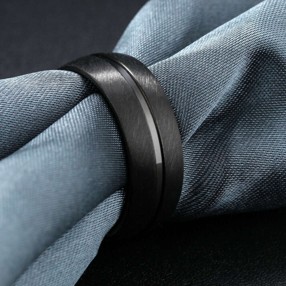 Jewelry Fashion Simple Black 925 Sterling Silver 18K Gold for Men Unique Hip Hop Trendy Versatile Ring Wholesale