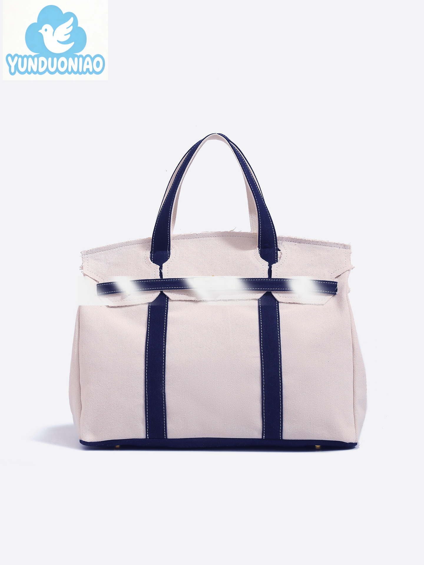 YUNDUONIAO New Women's Canvas Bag Color blocked Handbag Large Capacity Commuter Multi functional Bag Fashion Handbag