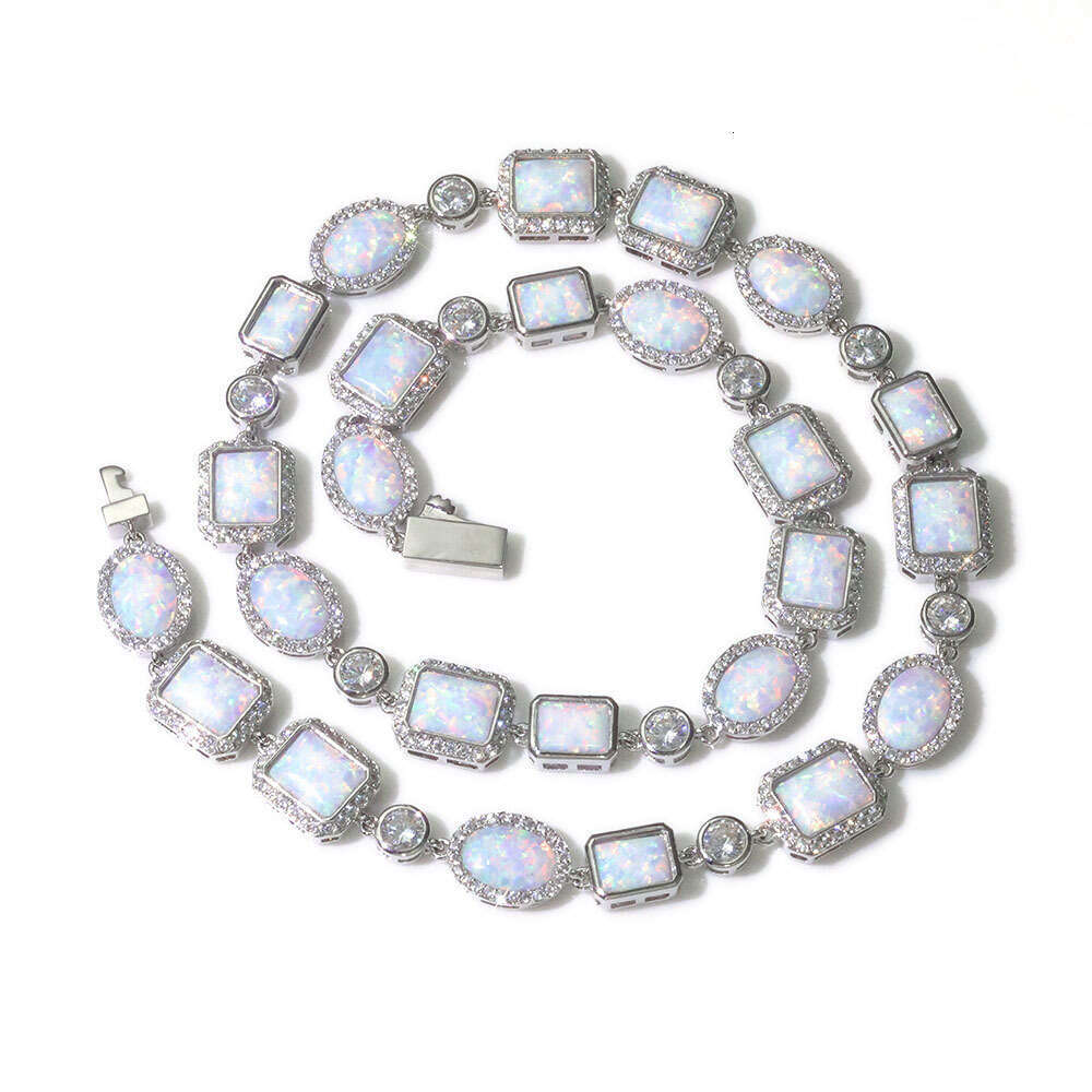 Jewelry Hip Hop 10mm opal necklace with clasp gemstone chain fashion niche accessories custom-made - view 6