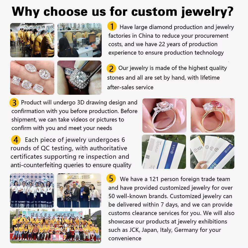 High 3.5Ct Lab Grown Diamond 10K 14K 18K Solid Real Gold Handmade Twisted Fine Jewelry Engagement Rings For Women