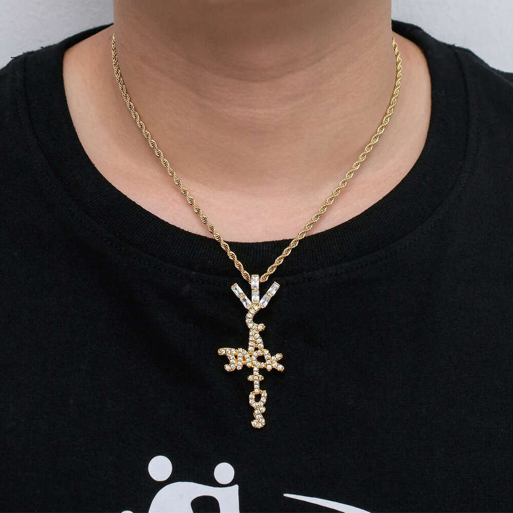Bestseller in Europe and America: Travis Scott brand Cactus Jack cross pendant letter hip-hop accessory