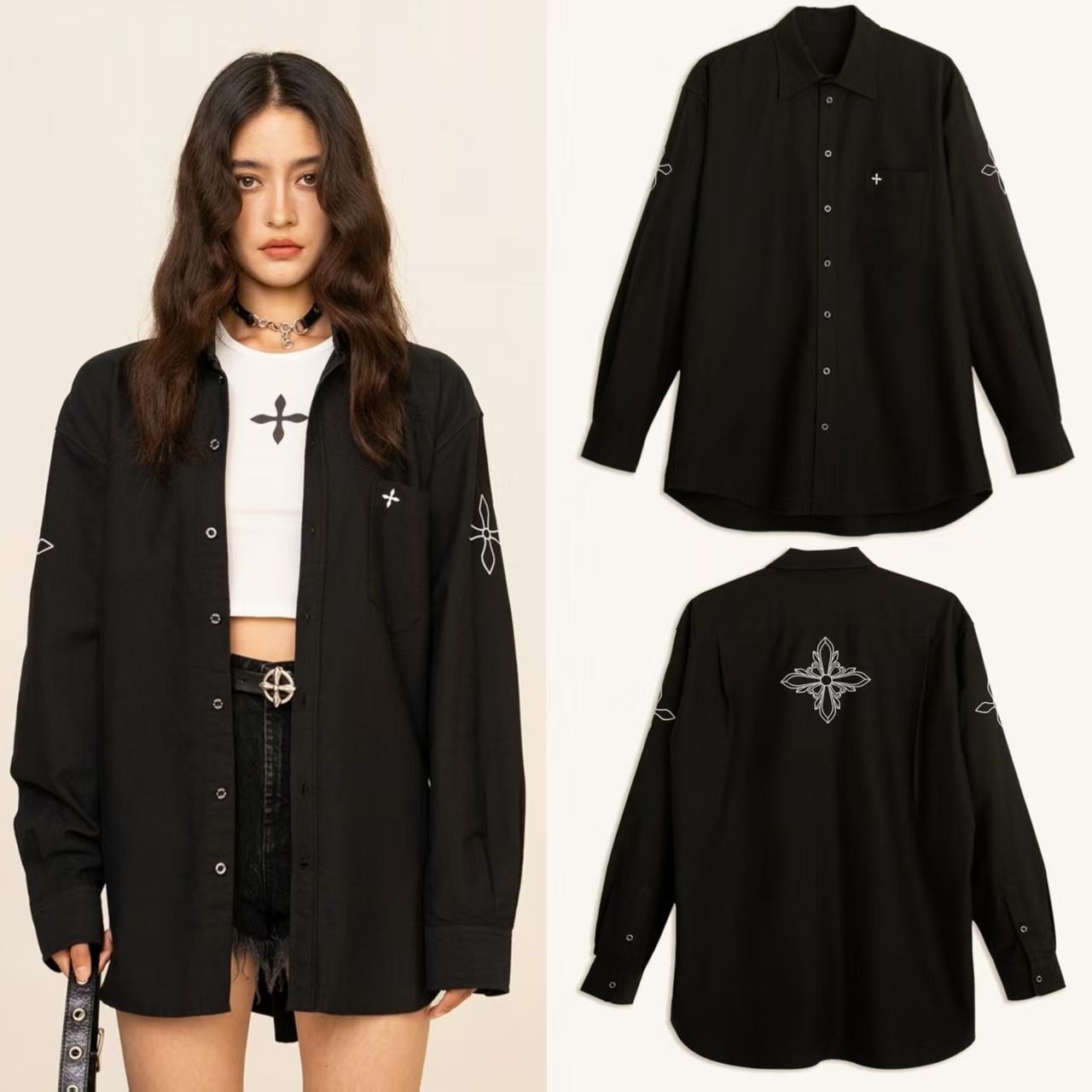 Cross Classic Shirt Designer T-shirt Embroidered Polo Solid Designer Hoodie Color Loose Top
