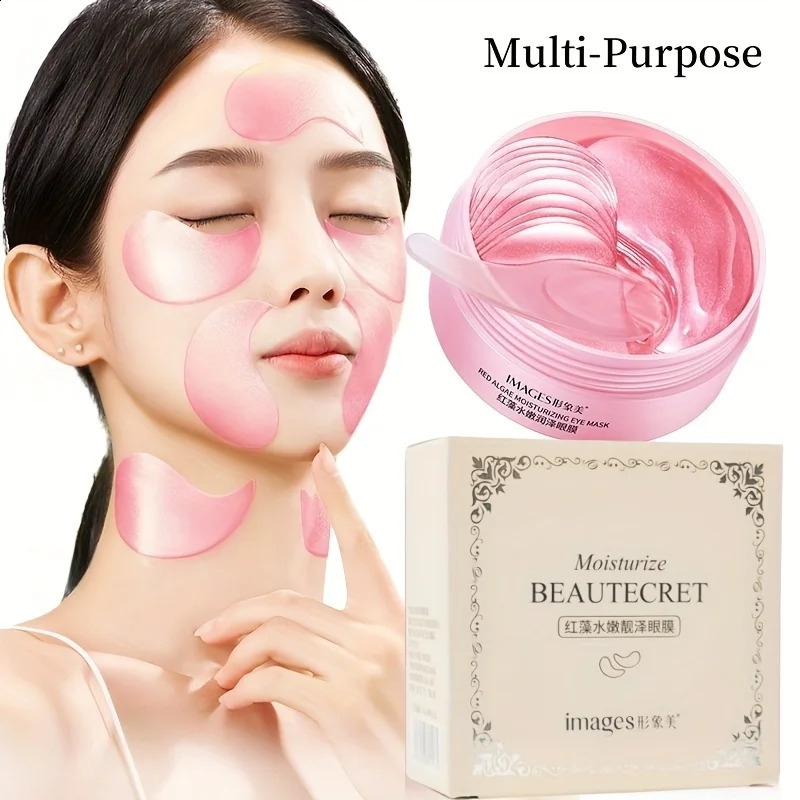 60 Pieces of Red Algae Eye Masks MultiPurposeE yeP atchesC ontainingR edA lgaeE xtractsS odiumH yaluronatea 260318