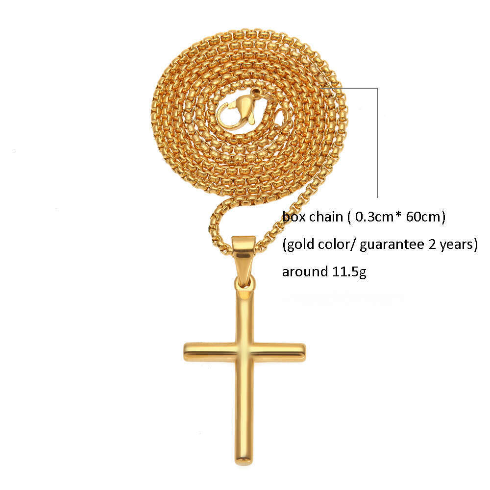 Cross-Border Source European and American Hip-Hop Ice with VVS moissanite Gold-Plated Cross Men's Pure silver Necklace Versatile Sweater Pendant 